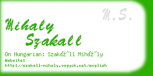 mihaly szakall business card